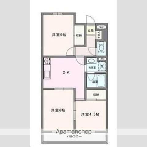 エルベール新町1号館(3DK/3階)の間取り写真