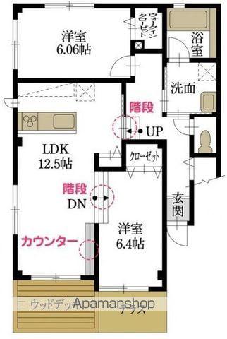 ピースソレイユ(2LDK/1階)の間取り写真