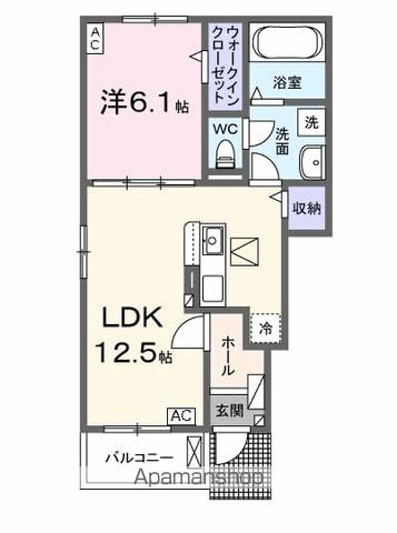 カーサ セレーナ Ⅱ(1LDK/1階)の間取り写真