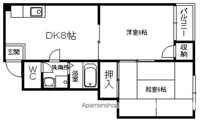 ルミナス21(2DK/3階)の間取り写真