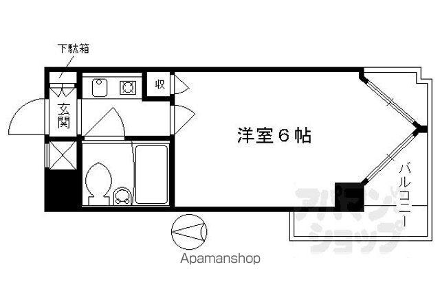 ライオンズマンション京都三条第2(1K/3階)の間取り写真