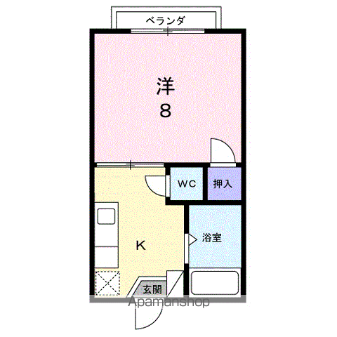 ロンドンストリートⅡ(1K/2階)の間取り写真