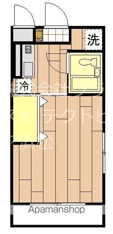 グランパレI(1K/3階)の間取り写真