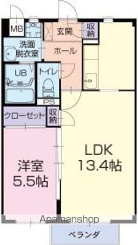 ステージ橘(1LDK/1階)の間取り写真