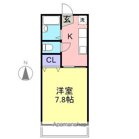 オレンジハウスA(1K/2階)の間取り写真