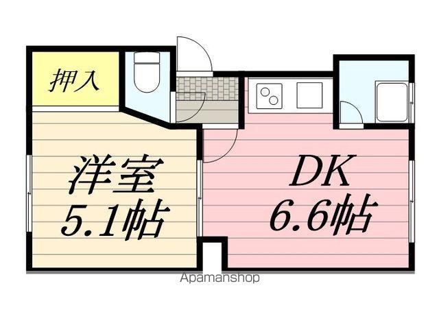 第一辻口荘(1DK/2階)の間取り写真