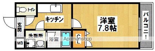 フジパレスデルフィ鳳南(1K/1階)の間取り写真