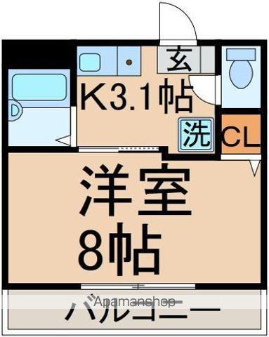フローレン(1K/3階)の間取り写真