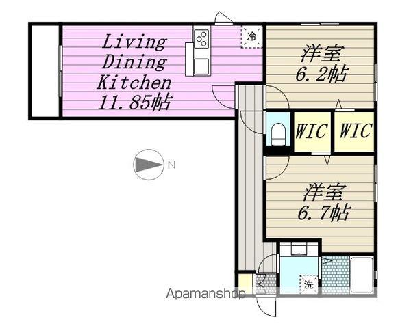 グランデB(2LDK/1階)の間取り写真