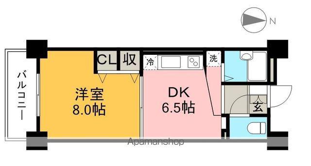 レガシィ21(1DK/7階)の間取り写真