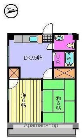 天山ハイツ Ⅱ(2DK/4階)の間取り写真