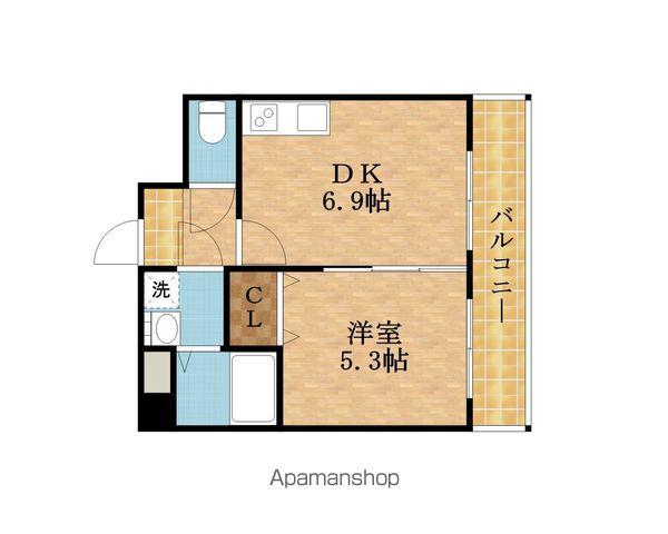 グランビア河原(1DK/1階)の間取り写真