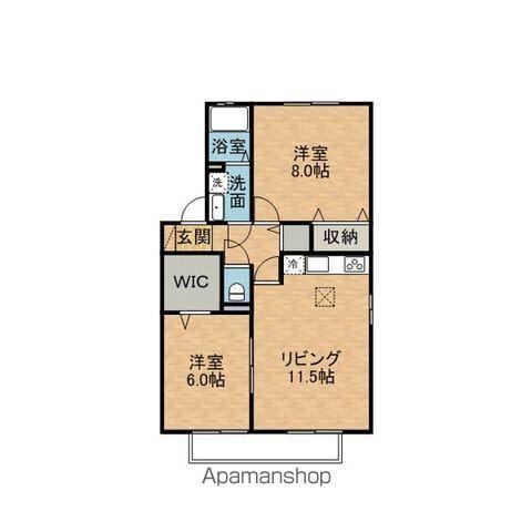 ウィルスクエアB(2LDK/1階)の間取り写真