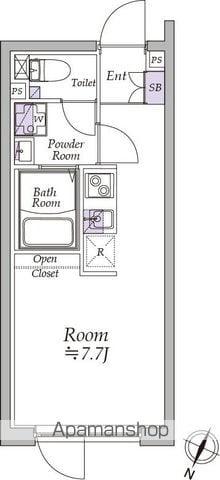 アトリオフラッツ西池袋(ワンルーム/4階)の間取り写真