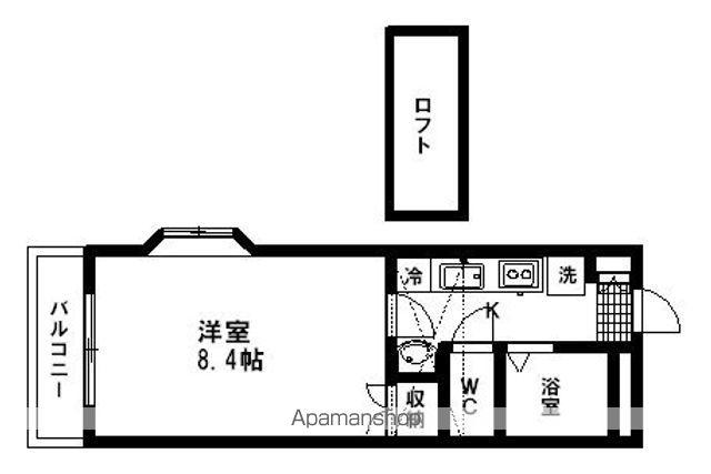 スペリオール北山(1K/2階)の間取り写真