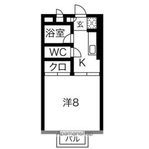 国見パーソナルVI(1K/2階)の間取り写真