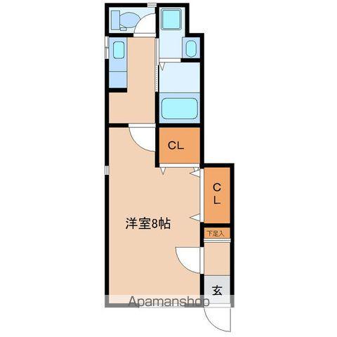 ハウスINモデラート(1K/1階)の間取り写真