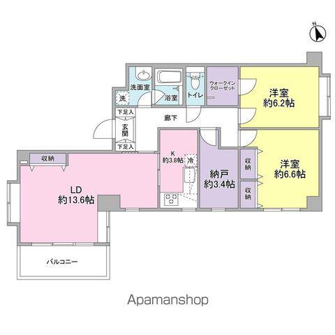 シルバラード(2SLDK/6階)の間取り写真