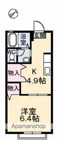 ディアスKIKI A棟(1K/1階)の間取り写真