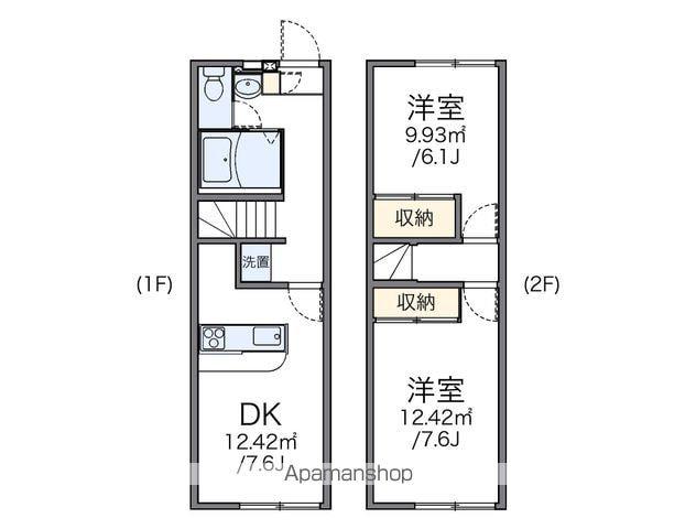 レオパレス藤崎(2DK/1階)の間取り写真