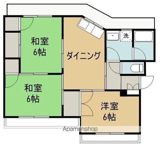 サンシャインハイツ(3DK/1階)の間取り写真