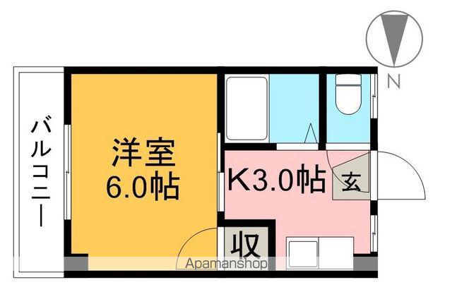 小倉ハイツ(1K/4階)の間取り写真