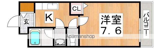 バンブーコート2番館(1K/1階)の間取り写真