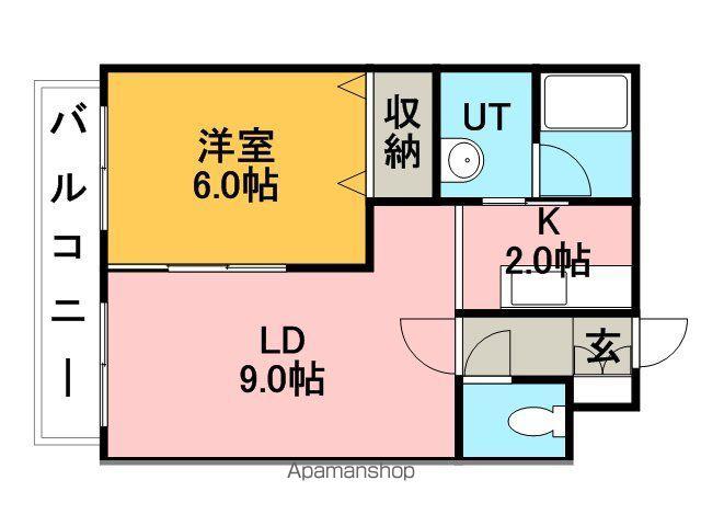 シーサイドガーデン銭函(1LDK/4階)の間取り写真