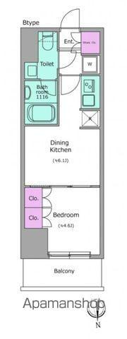 ワンルーフレジデンス上野御徒町(1DK/6階)の間取り写真