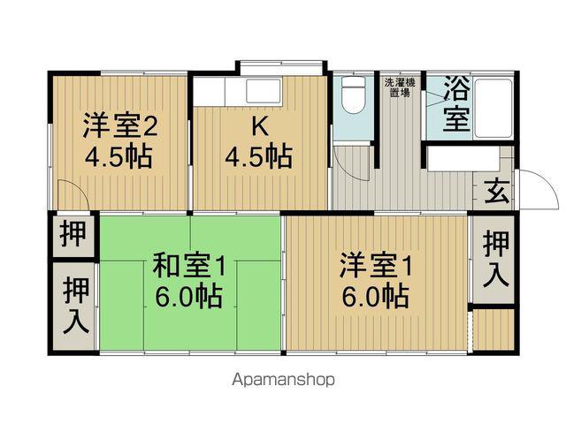 中央本線 上諏訪駅 徒歩47分 1階建 築47年(3K)の間取り写真