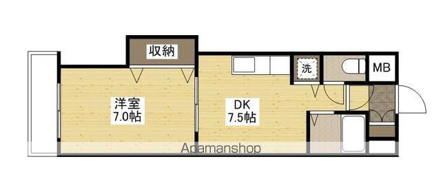 ミッションデルタ(1DK/8階)の間取り写真