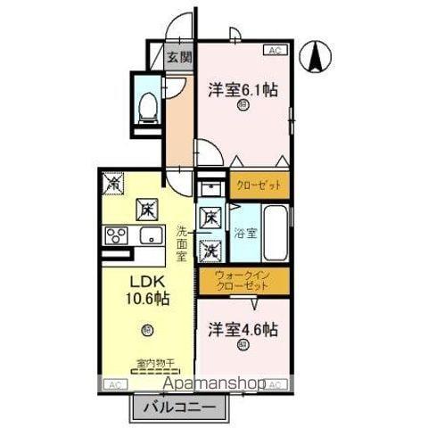 D-ROOM ALBA(2LDK/1階)の間取り写真