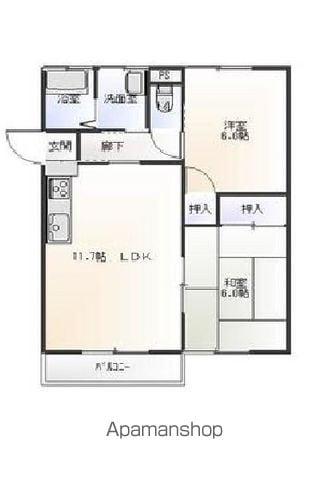 メゾンリバティー(2LDK/2階)の間取り写真