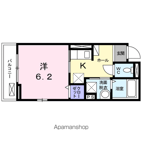 シャムロック(1K/1階)の間取り写真