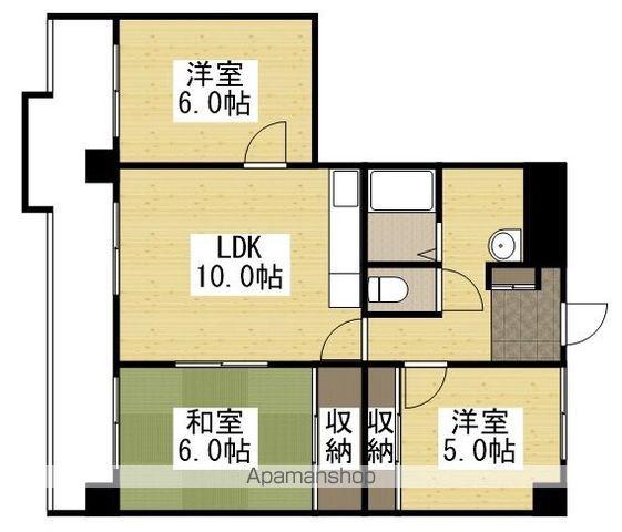 グランドシャトー倉敷3L(3LDK/4階)の間取り写真