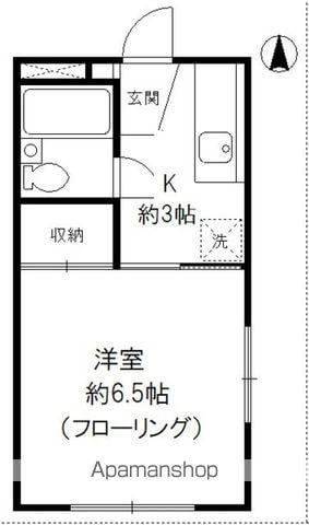 メゾンさつき(1K/2階)の間取り写真