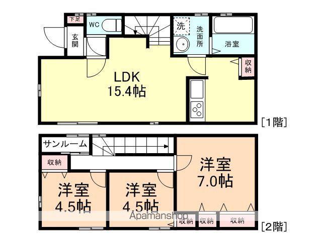 富山地鉄本線 越中荏原駅 徒歩10分 2階建 築11年(3LDK)の間取り写真