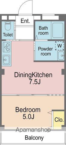 ピース・スクエア 八万Ⅱ A・B(1DK/2階)の間取り写真