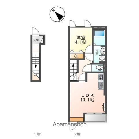 ラ ルーチェM(1LDK/2階)の間取り写真
