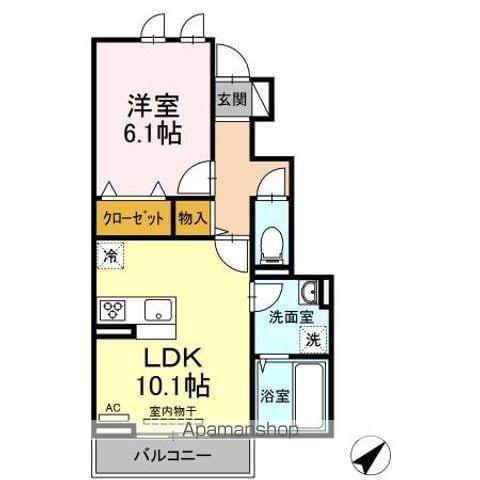 フレンズII(1LDK/1階)の間取り写真