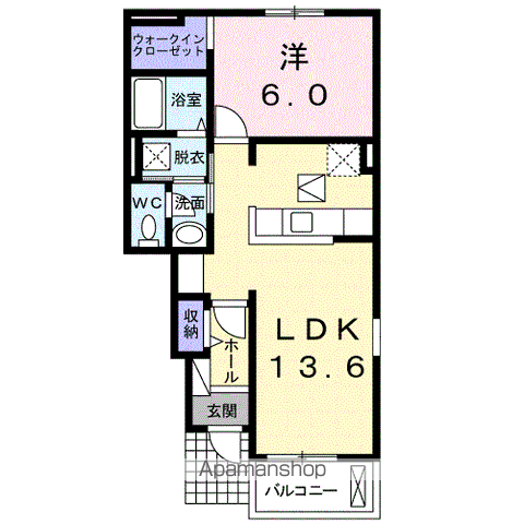 ブローテ・グラン(1LDK/1階)の間取り写真