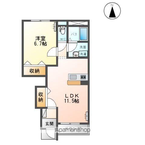 ブルーム(1LDK/1階)の間取り写真