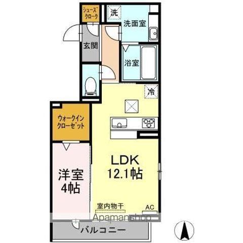 さくらハウス(1LDK/1階)の間取り写真