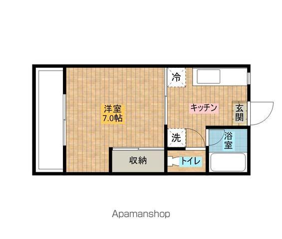 ユースハイツクサカ(1K/1階)の間取り写真