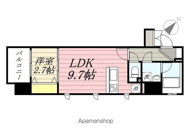 アクタス博多パークシティ(1LDK/6階)の間取り写真