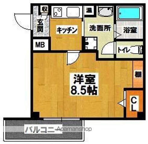 エヌエムスワサントドゥイースト(1K/3階)の間取り写真