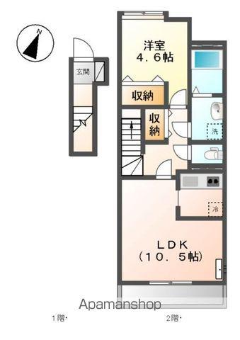 サム ブランチ(1LDK/2階)の間取り写真