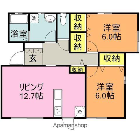 西鉄天神大牟田線 大保駅 徒歩5分 1階建 築15年(2LDK)の間取り写真