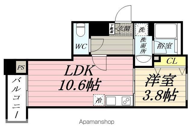 レジデンスセゾン子安(1LDK/3階)の間取り写真