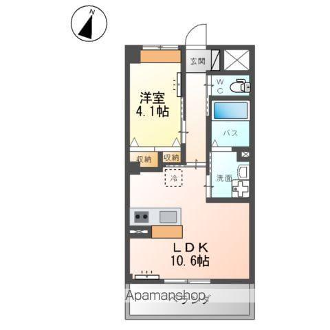 コンフェティ(1LDK/4階)の間取り写真